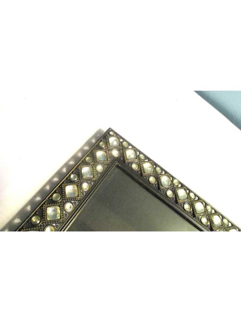 *Gemstone Accented Metal Tabletop Picture Frame